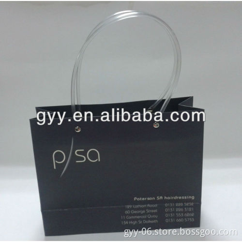 Hair salon gift bags with plastic handles